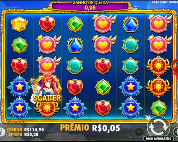 Jogo base do slot Starlight Princess em exibi&ccedil;&atilde;o 